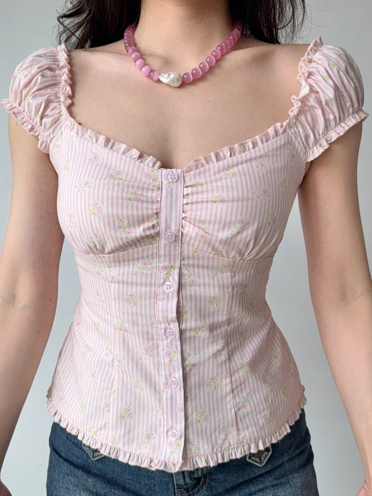 Ruffle Puff Sleeve Top