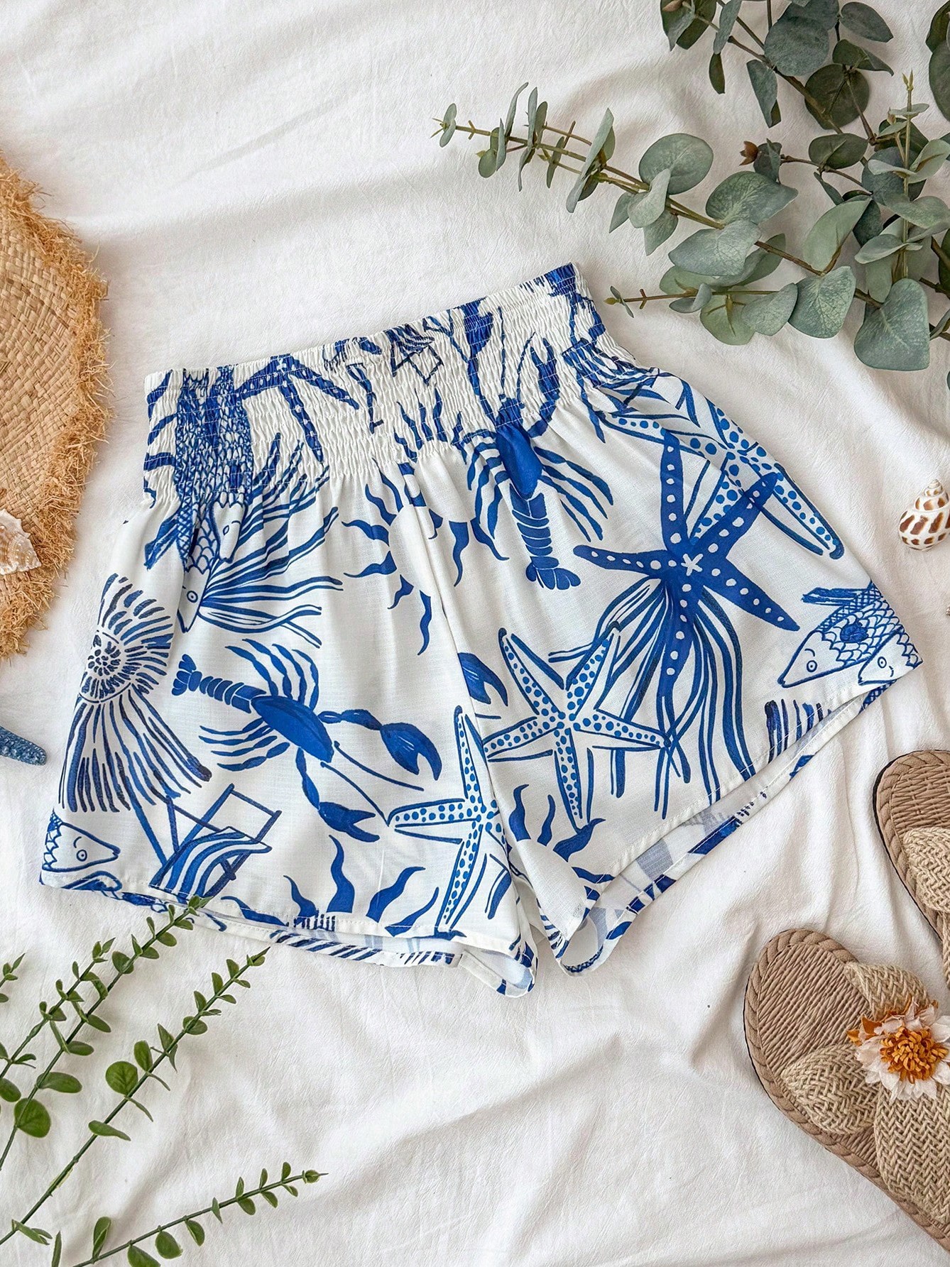 Elastic Wide leg Shorts