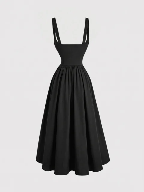 Gathered Pinafore Dress