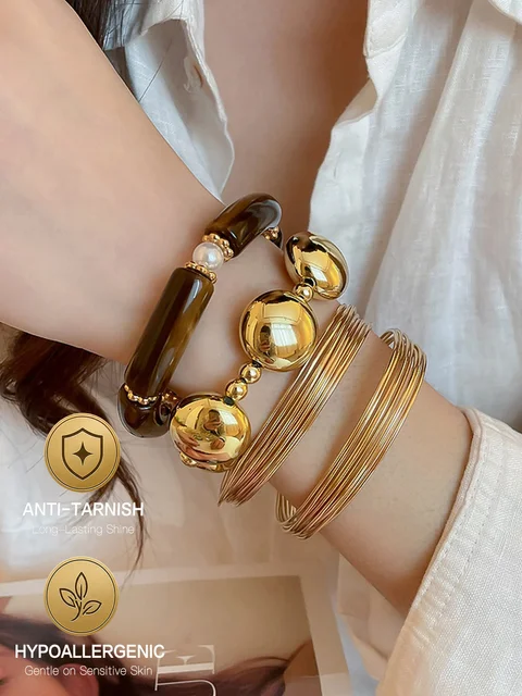 Metal Detail Bracelet Set