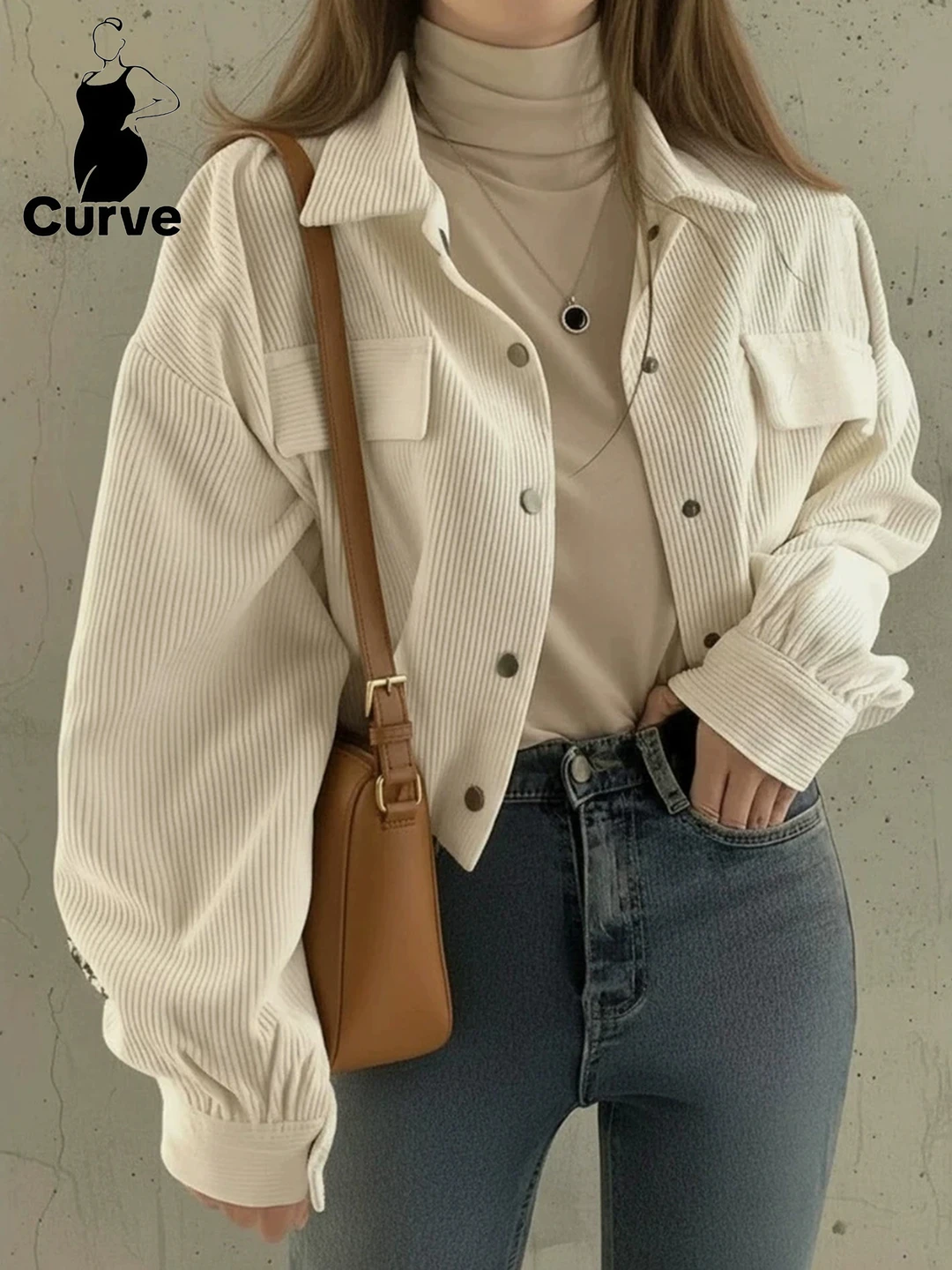 Plus Size Pocket Plus Size Jacket