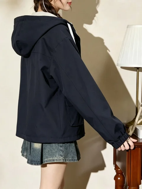 Drawstring Windbreaker Jacket