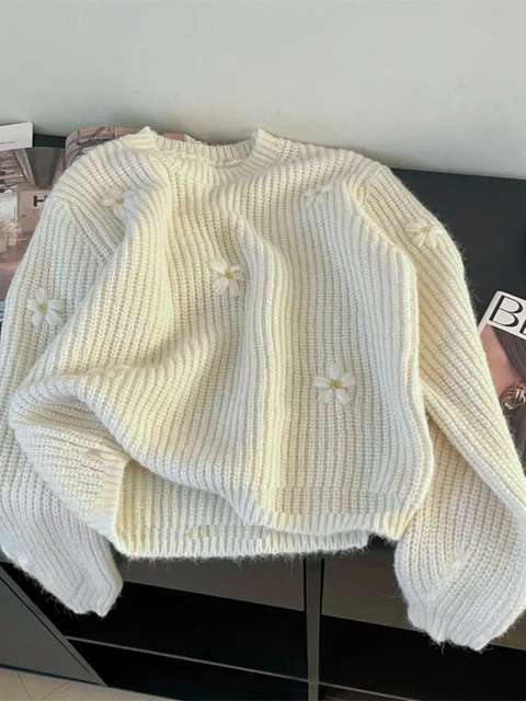 Embroidered Knit Pullover
