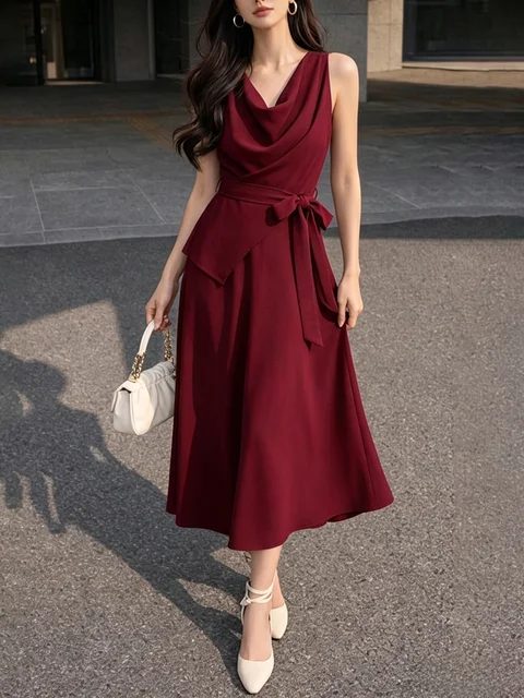 Draped A-Line Dress