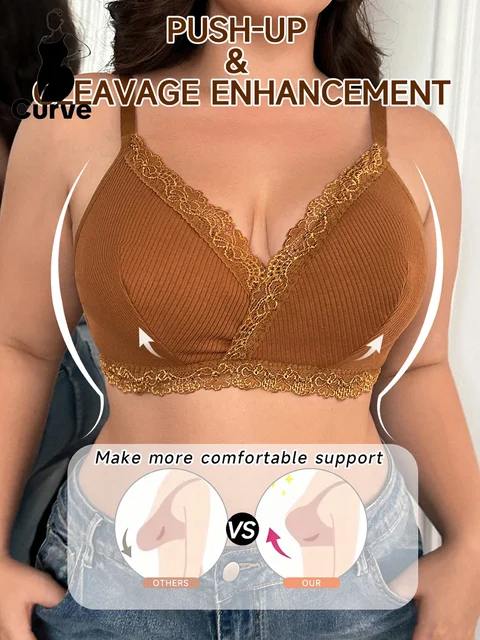 Plus Size Lace-trimmed Freedom Bra