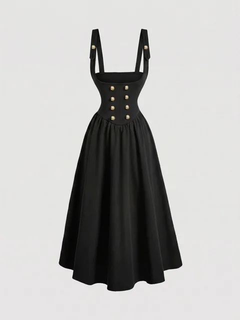 Gathered Pinafore Dress