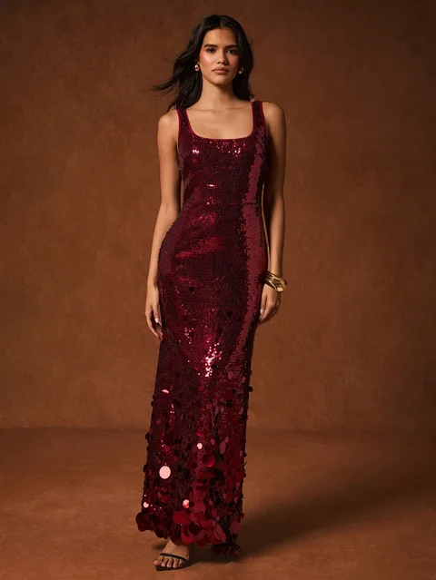 Metallic Decor Cocktail Dress