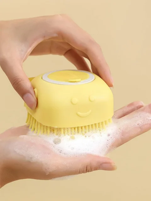Silicone Smiley Face Scalp Massager with Soap Dispenser