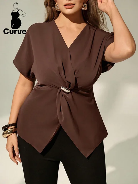 Plus Size Crossed Top