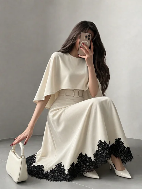 Belted A-Line Dress